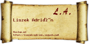 Liszek Adrián névjegykártya