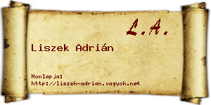 Liszek Adrián névjegykártya